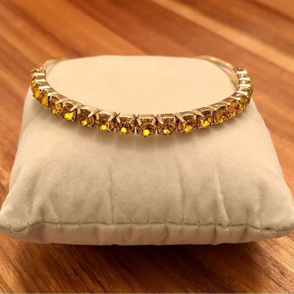 J.Crew | Citrine Slider Tennis Bracelet | Adjustable - Picture 3 of 4